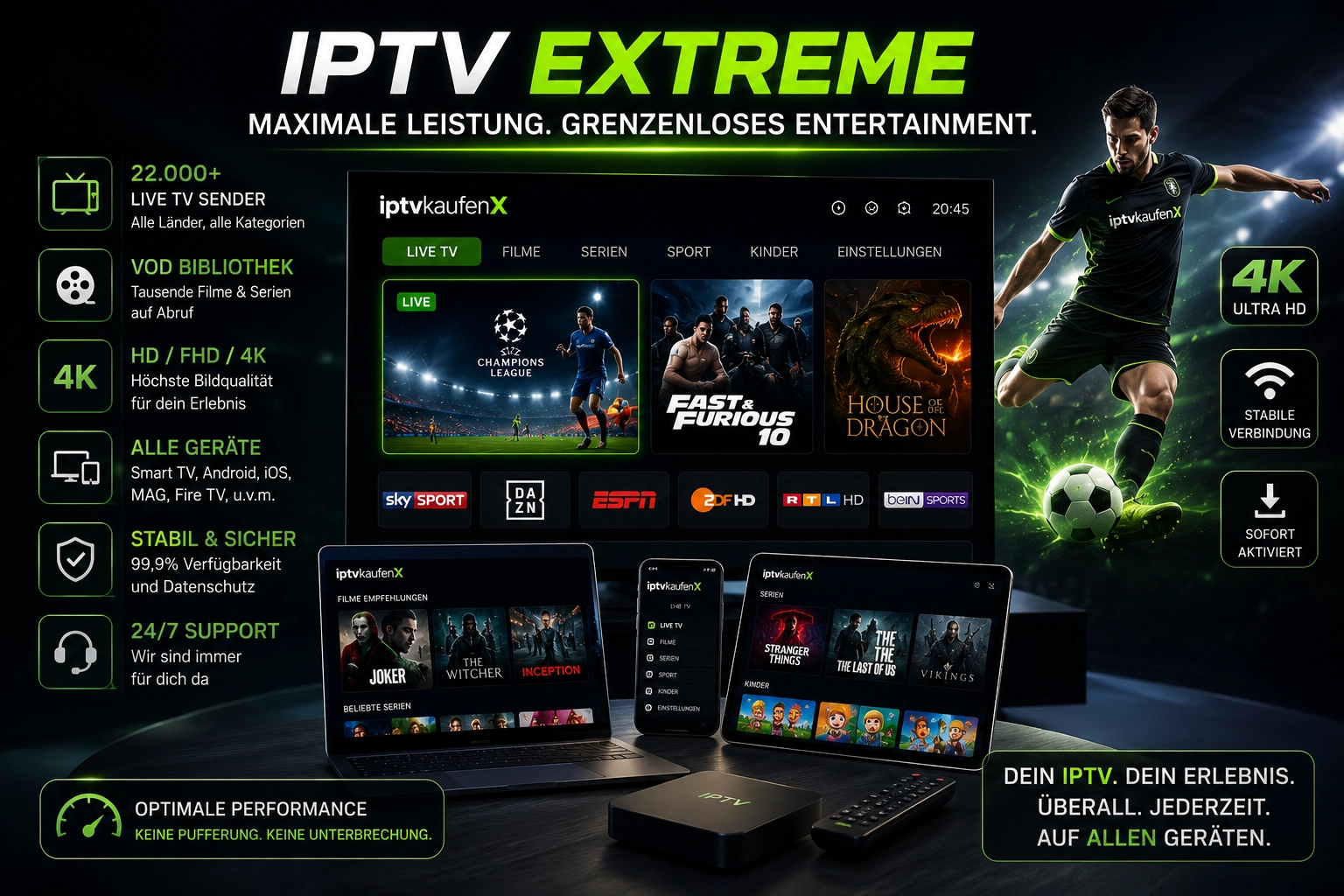 IPTV Extreme Player-Einstellungen und Wiedergabeoptionen
